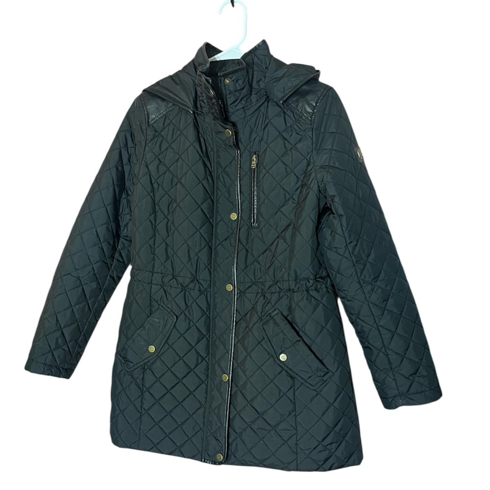 Lauren Ralph Lauren Jacket Womens Large Chore Coat Quilted Hooded Equestrian